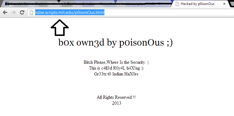 Mit.Edu server 0wn by p0isonOus an Indian hacker