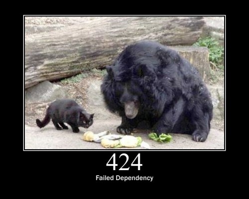 424 Failed Dependency  The request failed due to failure of a previous request.